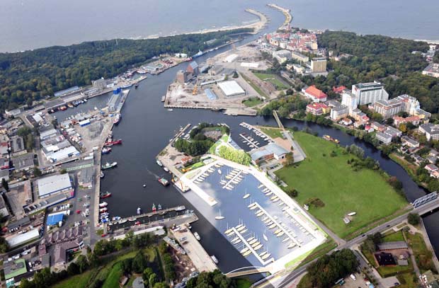 Wizualizacja Mariny Solnej w Kołobrzegu z nowym basenem